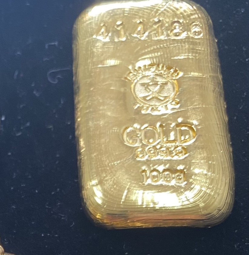 金のインゴット100ｇを販売致します。買取専門店 源 津山インター店